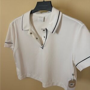 Zella White  Pickleball polo  Shirt with Black Accents Small. Nordstroms